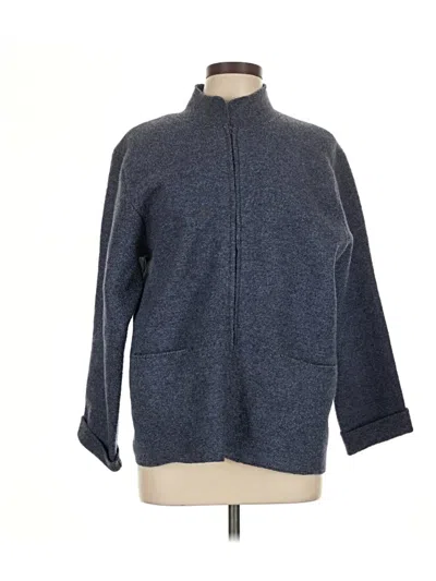 Pre-owned Eileen Fisher Fleece Jacket In Blue