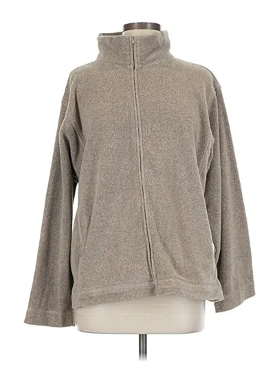 Pre-owned Eileen Fisher Fleece Jacket In Gray