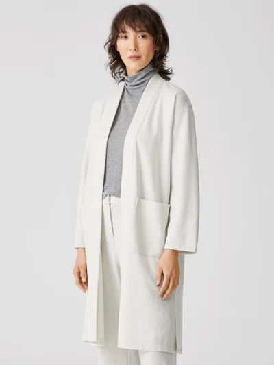 Eileen Fisher Flex Ponte Belted Jacket In White