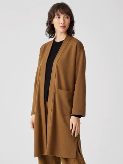 Eileen Fisher Flex Ponte Belted Jacket In Brown