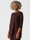 Eileen Fisher Flex Ponte Jewel Neck Tunic In Purple