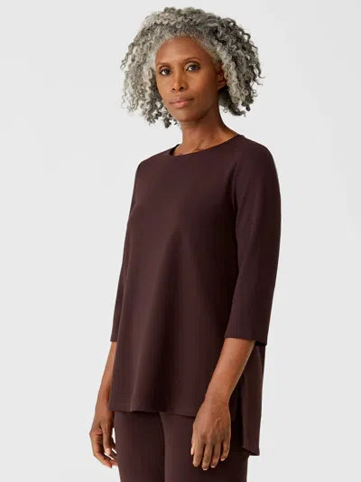 Eileen Fisher Flex Ponte Jewel Neck Tunic In Purple