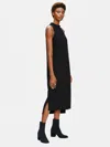 Eileen Fisher Boiled Wool Jersey Lantern Dress In Black