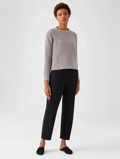 Eileen Fisher Flex Ponte Slouchy Ankle Pant In Black