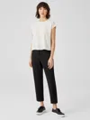 Eileen Fisher Flex Ponte Slouchy Ankle Pant In Black