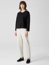 Eileen Fisher Flex Ponte Slouchy Ankle Pant In White