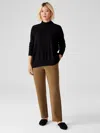 Eileen Fisher Flex Ponte Slouchy Ankle Pant In Brown