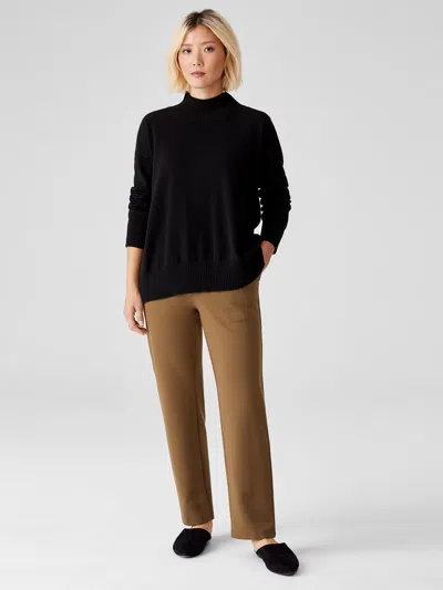 Eileen Fisher Flex Ponte Slouchy Ankle Pant In Brown