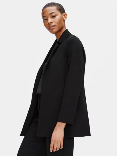 Eileen Fisher Flex Tencel Ponte Notch Collar Jacket In Burgundy