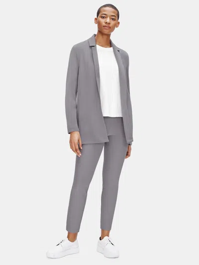 Eileen Fisher Flex Tencel Ponte Notch Collar Jacket In Brown