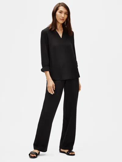 Eileen Fisher Flex Tencel Ponte Straight Pant In Black