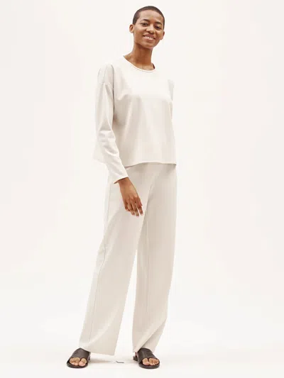 Eileen Fisher Flex Tencel Ponte Straight Pant In White