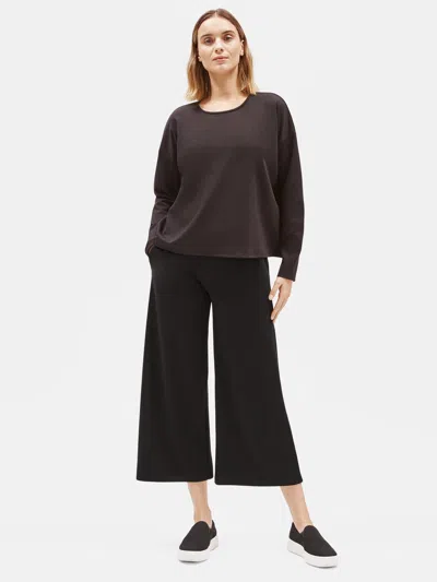 Eileen Fisher Flex Tencel Ponte Wide-leg Pant In Black