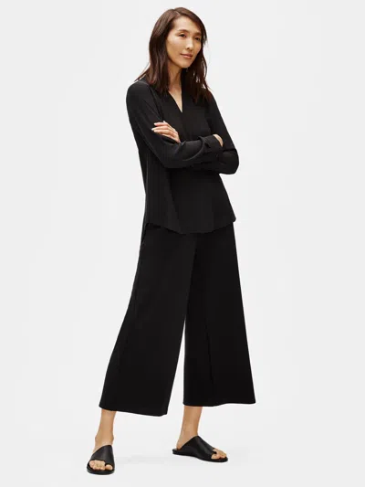 Eileen Fisher Flex Tencel Ponte Wide-leg Pant In Black
