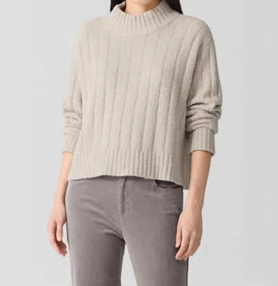 Eileen Fisher Fluff Rib Turtleneck Sweater In Chalk