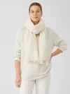 Eileen Fisher Fluffy Boucle Scarf In White