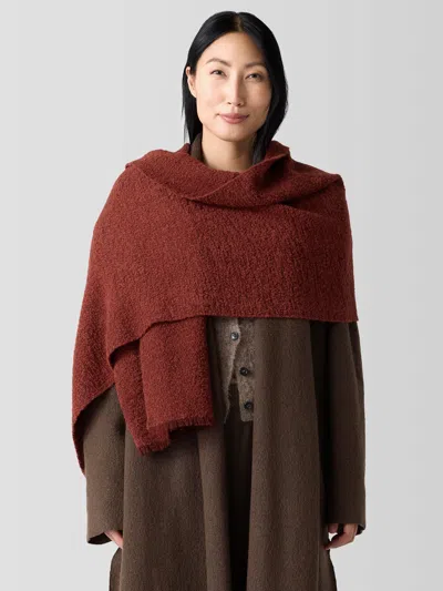 Eileen Fisher Fluffy Boucle Scarf In Brown