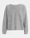 Eileen Fisher Fluffy Cashmere Crewneck Sweater In Gray