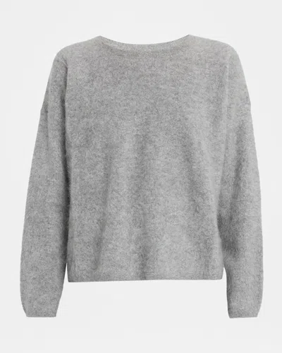 Eileen Fisher Fluffy Cashmere Crewneck Sweater In Gray