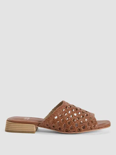 Eileen Fisher Folie Woven Leather Slide Sandal In Multi