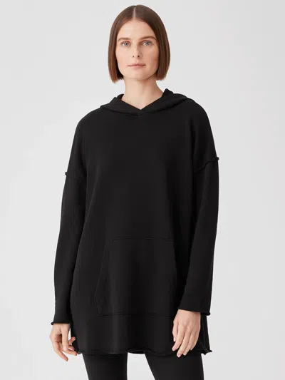 EILEEN FISHER FRENCH TERRY HOODED LONG TOP
