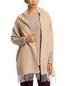 Eileen Fisher Fringe Trim Wrap Scarf In Brown