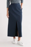 Eileen Fisher Front Slit Maxi Skirt In Blue