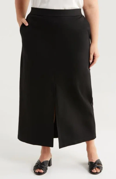 Eileen Fisher Front Slit Maxi Skirt In Black
