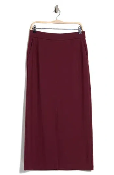 Eileen Fisher Front Slit Pencil Skirt In Burgundy