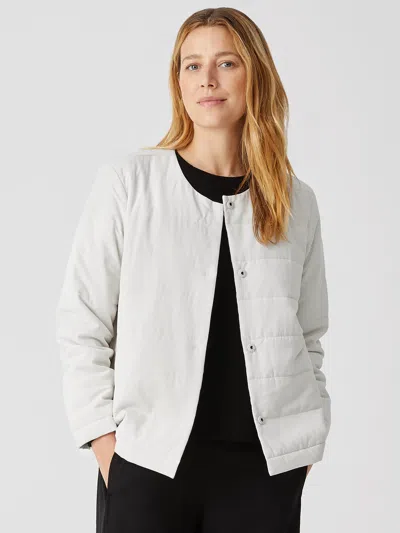 Eileen Fisher Fuji Silk Quilted Jacket In Neutral