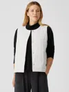 Eileen Fisher Fuji Silk Quilted Vest In White