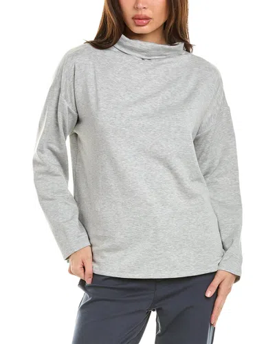 Eileen Fisher Funnel Neck Box Top In Grey