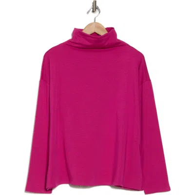 Eileen Fisher Boxy Cashmere Turtleneck Sweater In Purple