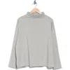 Eileen Fisher Funnel Neck Boxy Top In Dark Pearl