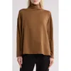 Eileen Fisher Funnel Neck Boxy Top In Hazel