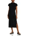 Eileen Fisher Funnel Neck Dress In Black