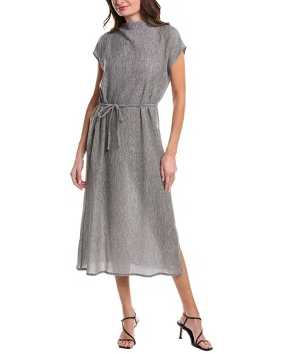Eileen Fisher Funnel Neck Dress In Gray