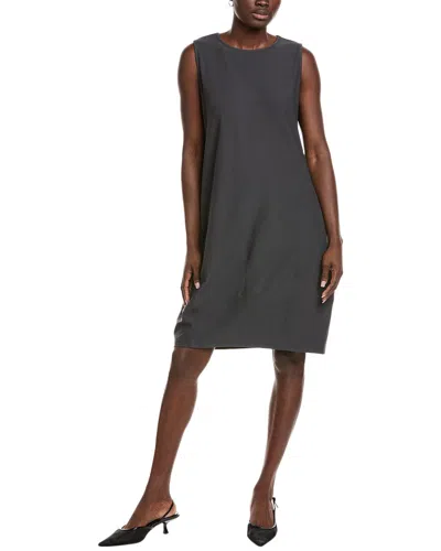 Eileen Fisher Funnel Neck Dress In Gray