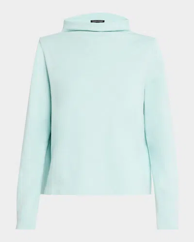 Eileen Fisher Funnel-neck Organic Cotton Terry Top In Pool