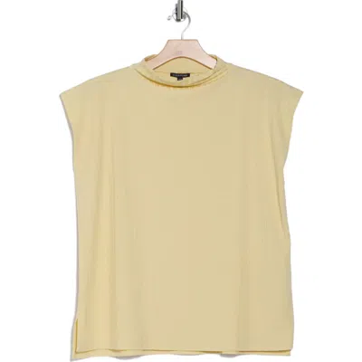 Eileen Fisher Funnel Neck Top In Butter