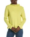 Eileen Fisher Funnel-neck Organic Cotton Top In Green