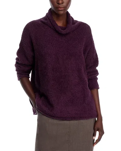 Eileen Fisher Fuzzy Turtleneck Sweater In Violet