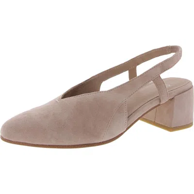 Eileen Fisher Gals Womens Block Heel Suede Slingback Heels In Beige