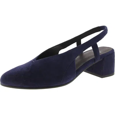 Eileen Fisher Gals Womens Block Heel Suede Slingback Heels In Midnight