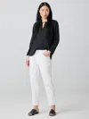 Eileen Fisher Garment-dyed Organic Cotton Denim Cropped Jean In White