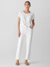 Eileen Fisher Garment-dyed Organic Cotton Denim Slim Jean In White