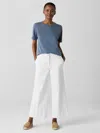 Eileen Fisher Garment-dyed Organic Cotton Denim Wide-leg Jean In White