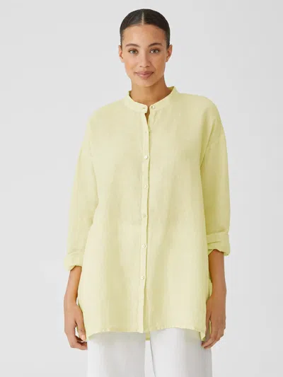 Eileen Fisher Garment-dyed Organic Handkerchief Linen Shirt In Nude
