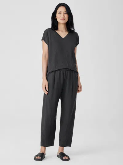 Eileen Fisher Garment-dyed Organic Linen Lantern Pant In Blue