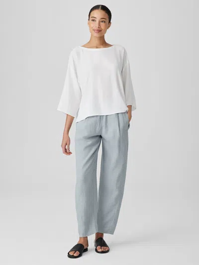 Eileen Fisher Garment-dyed Organic Linen Lantern Pant In Blue